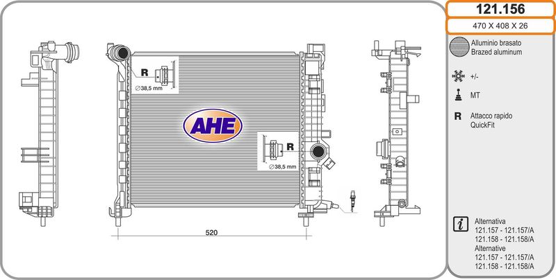 121156 AHE Радиатор, охлаждение двигателя