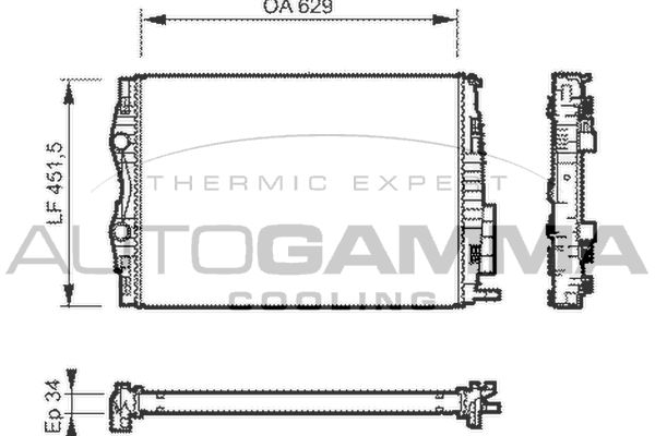 104560 AUTOGAMMA Радиатор, охлаждение двигателя