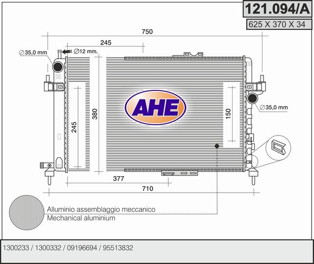 121094A AHE Радиатор, охлаждение двигателя