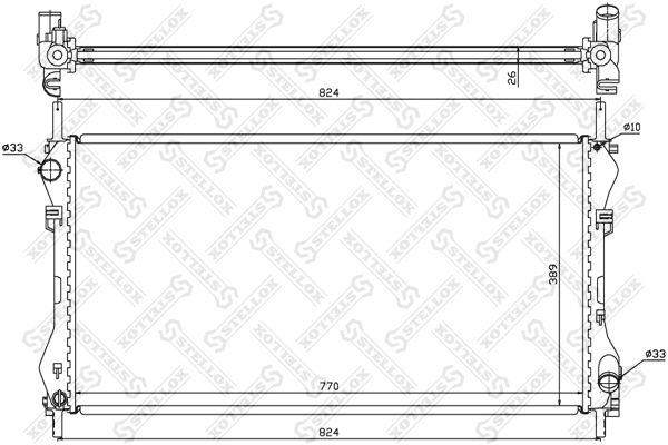 1025375SX STELLOX Радиатор, охлаждение двигателя