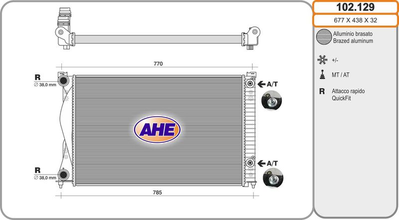 102129 AHE Радиатор, охлаждение двигателя