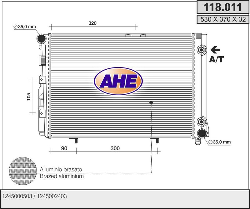 118011 AHE Радиатор, охлаждение двигателя