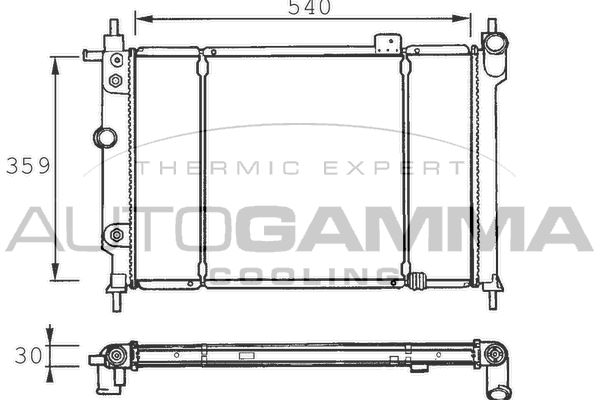 100667 AUTOGAMMA Радиатор, охлаждение двигателя