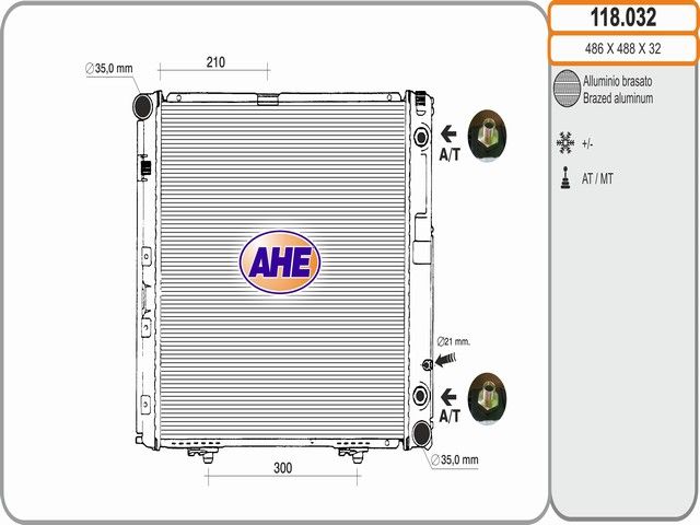 118032 AHE Радиатор, охлаждение двигателя