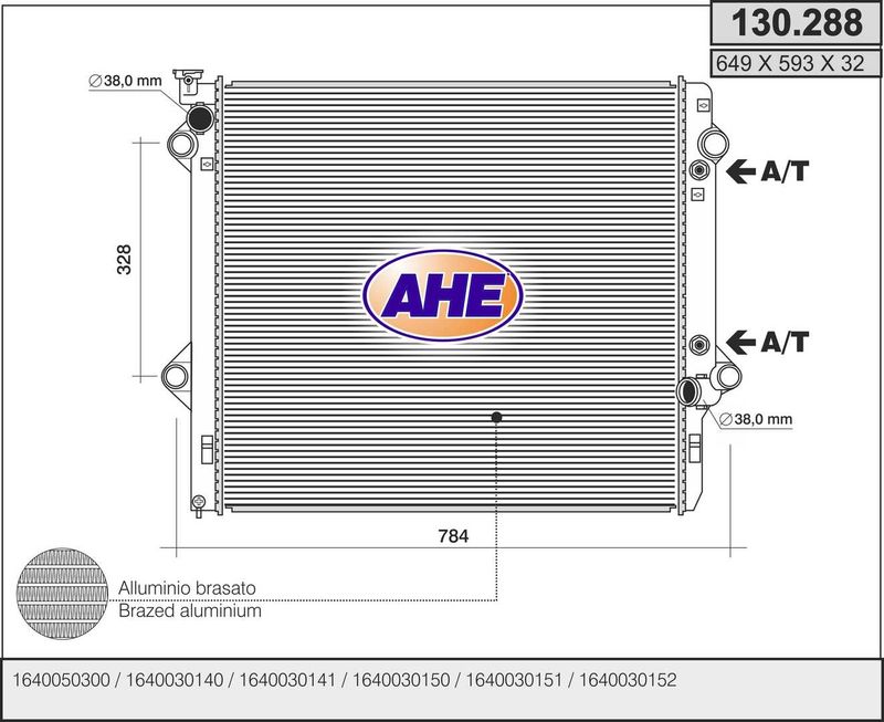 130288 AHE Радиатор, охлаждение двигателя