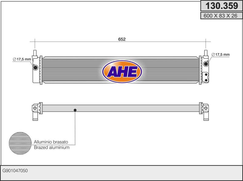 130359 AHE Радиатор, охлаждение двигателя