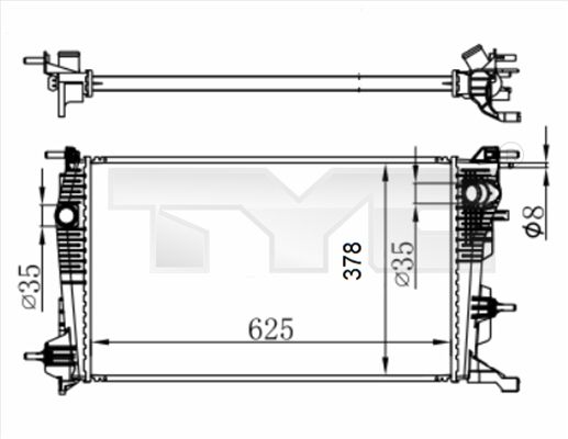 7280065R TYC Радиатор, охлаждение двигателя