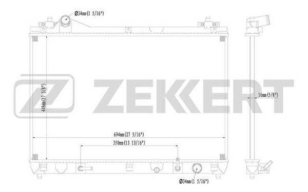 MK1198 ZEKKERT Радиатор, охлаждение двигателя