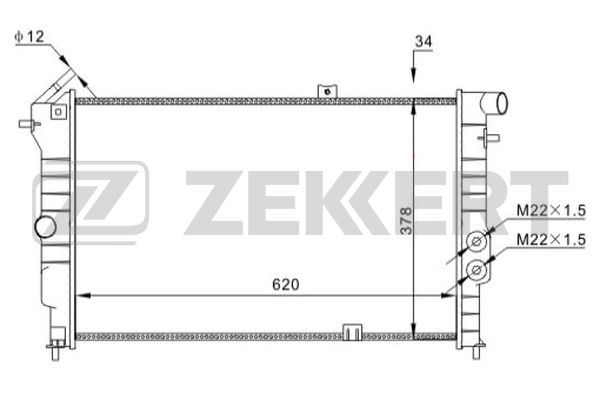 MK1620 ZEKKERT Радиатор, охлаждение двигателя