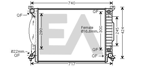 31R02051 EACLIMA Радиатор, охлаждение двигателя