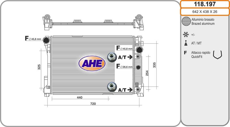 118197 AHE Радиатор, охлаждение двигателя