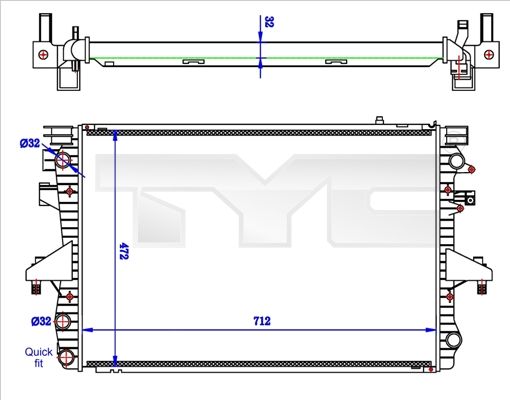 7370061R TYC Радиатор, охлаждение двигателя