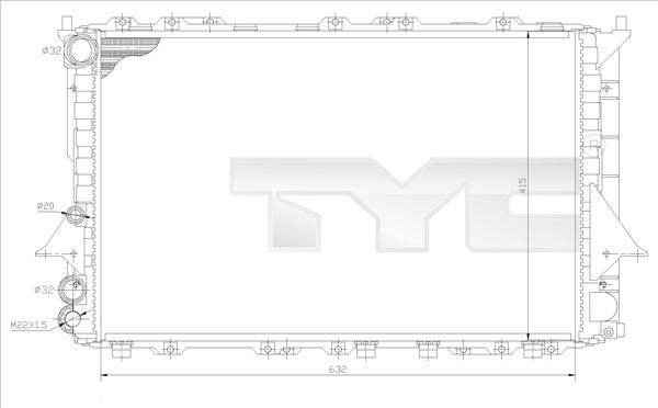 7020027 TYC Радиатор, охлаждение двигателя