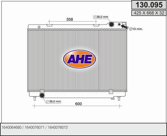 130095 AHE Радиатор, охлаждение двигателя