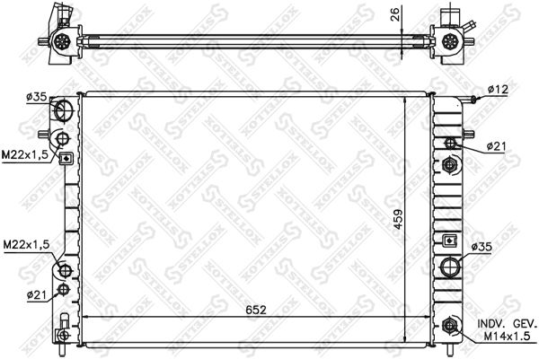 1025247SX STELLOX Радиатор, охлаждение двигателя