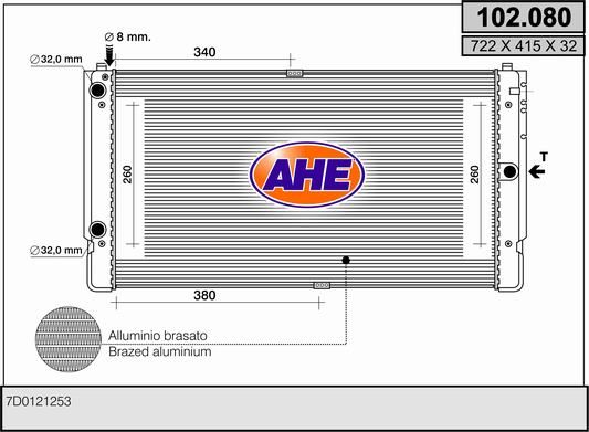 102080 AHE Радиатор, охлаждение двигателя