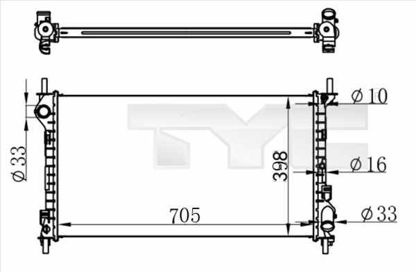 7100068R TYC Радиатор, охлаждение двигателя