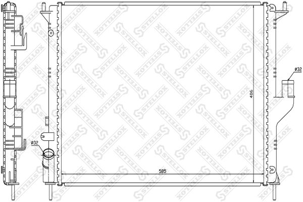 1025450SX STELLOX Радиатор, охлаждение двигателя