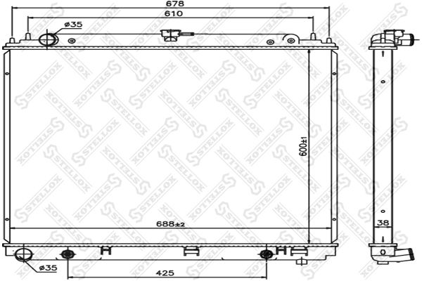 1025420SX STELLOX Радиатор, охлаждение двигателя