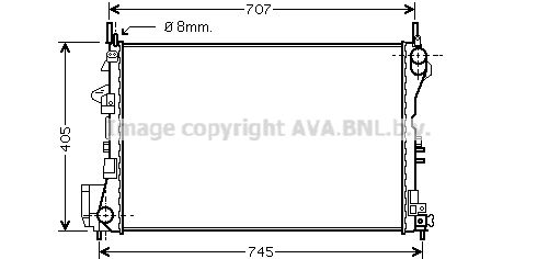 OL2338 AVA QUALITY COOLING Радиатор, охлаждение двигателя