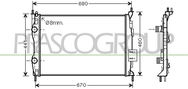 DS710R007 PRASCO Радиатор, охлаждение двигателя