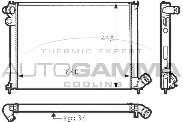 100780 AUTOGAMMA Радиатор, охлаждение двигателя