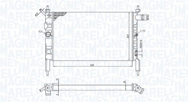 350213193800 MAGNETI MARELLI Радиатор, охлаждение двигателя