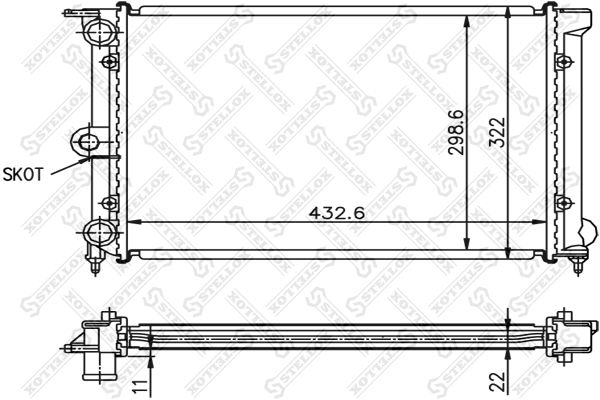 1025002SX STELLOX Радиатор, охлаждение двигателя