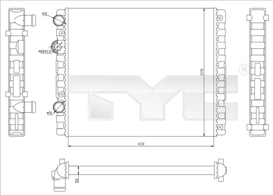 7370040 TYC Радиатор, охлаждение двигателя