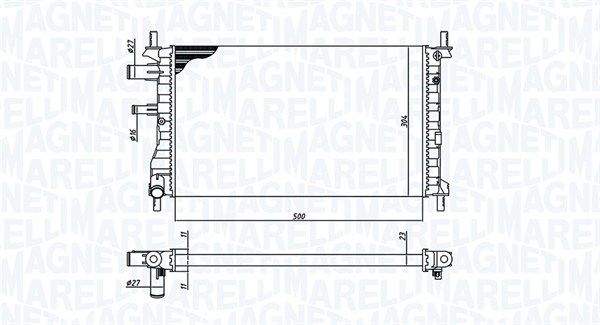 350213190500 MAGNETI MARELLI Радиатор, охлаждение двигателя