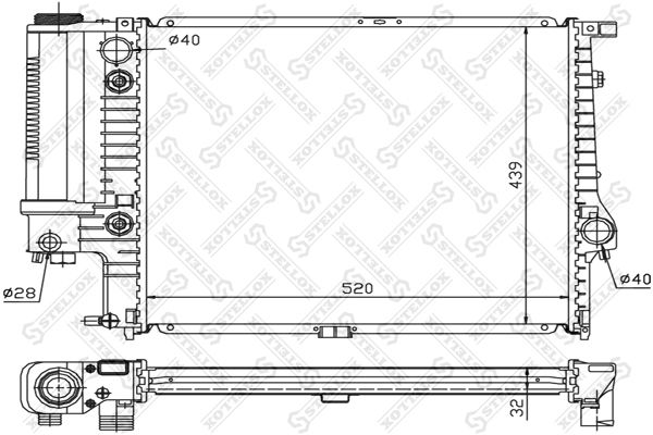 1025250SX STELLOX Радиатор, охлаждение двигателя