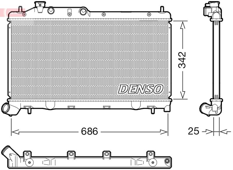 DRM36026 DENSO Радиатор, охлаждение двигателя