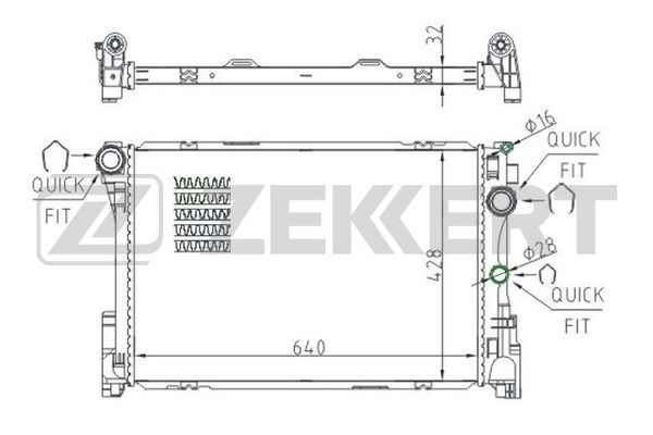 MK1513 ZEKKERT Радиатор, охлаждение двигателя