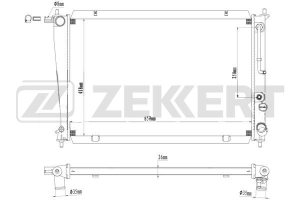 MK1110 ZEKKERT Радиатор, охлаждение двигателя