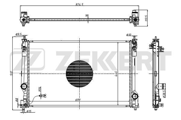 MK1189 ZEKKERT Радиатор, охлаждение двигателя