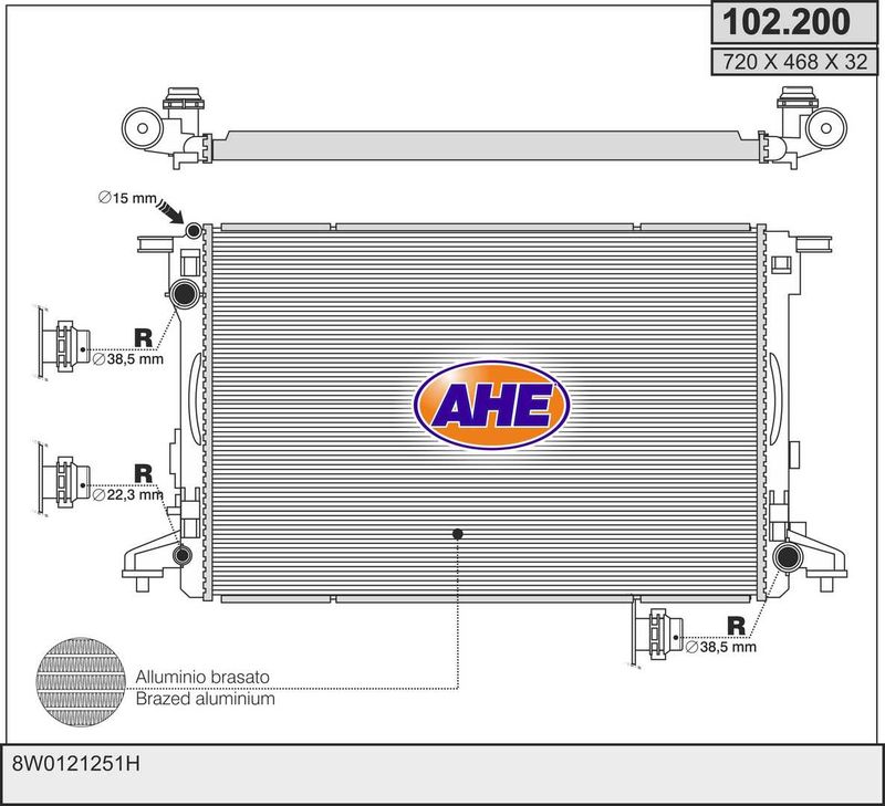 102200 AHE Радиатор, охлаждение двигателя