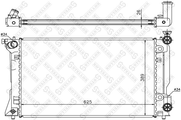 1025194SX STELLOX Радиатор, охлаждение двигателя