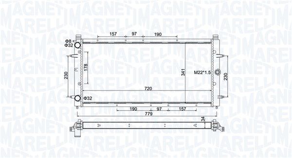 350213174600 MAGNETI MARELLI Радиатор, охлаждение двигателя