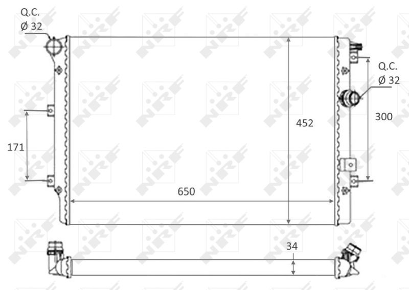 58464 NRF Радиатор, охлаждение двигателя