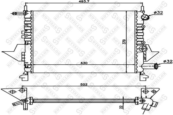 1026190SX STELLOX Радиатор, охлаждение двигателя