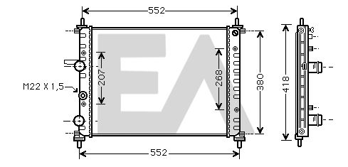 31R25090 EACLIMA Радиатор, охлаждение двигателя