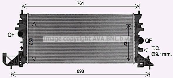 OL2703 AVA QUALITY COOLING Радиатор, охлаждение двигателя