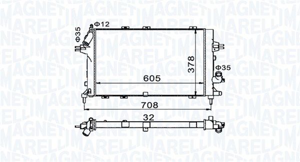 350213153400 MAGNETI MARELLI Радиатор, охлаждение двигателя