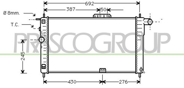 DW001R001 PRASCO Радиатор, охлаждение двигателя