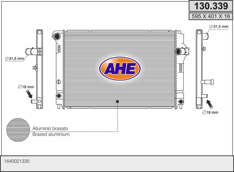 130339 AHE Радиатор, охлаждение двигателя