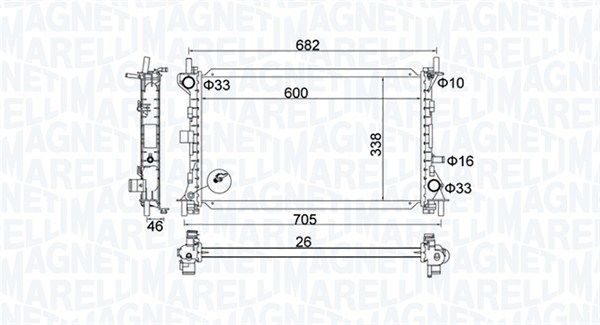 350213159900 MAGNETI MARELLI Радиатор, охлаждение двигателя