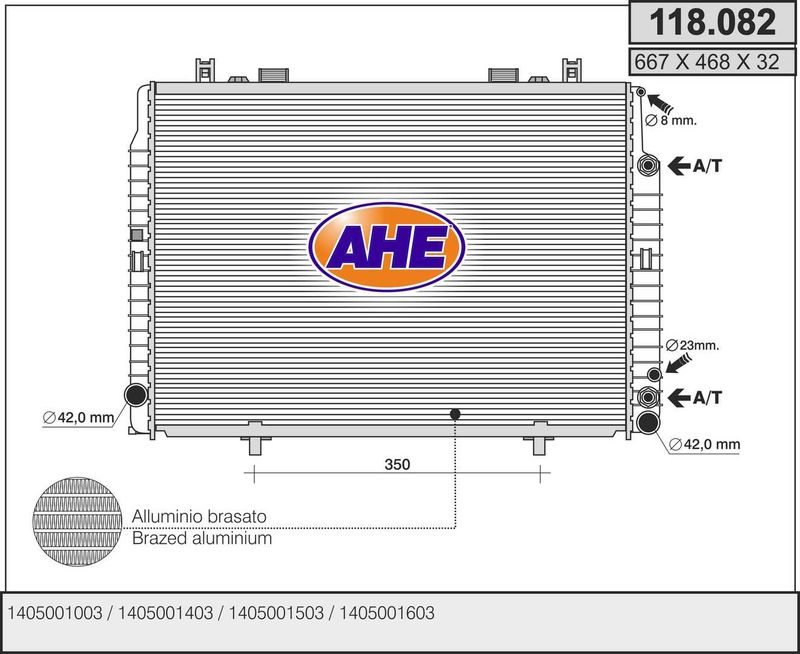 118082 AHE Радиатор, охлаждение двигателя