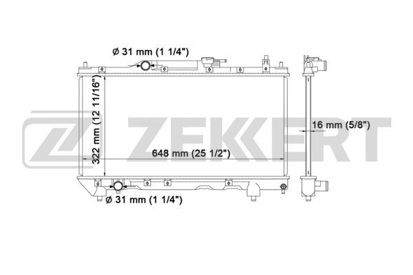 MK1109 ZEKKERT Радиатор, охлаждение двигателя