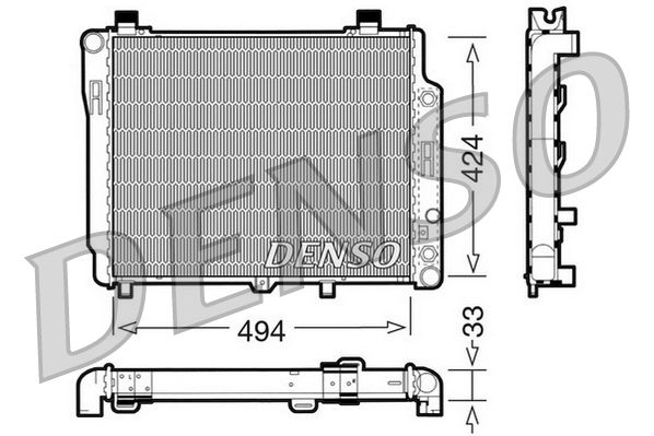 DRM17075 DENSO Радиатор, охлаждение двигателя