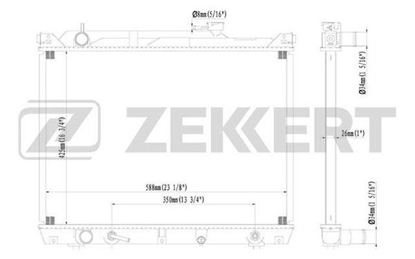 MK1169 ZEKKERT Радиатор, охлаждение двигателя